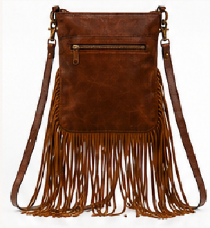 Calamity Crossbody Fringe | Genuine Hair-on Hide Western Purse | Branding Iron Western Wear