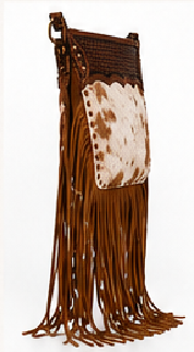 Calamity Crossbody Fringe | Genuine Hair-on Hide Western Purse | Branding Iron Western Wear