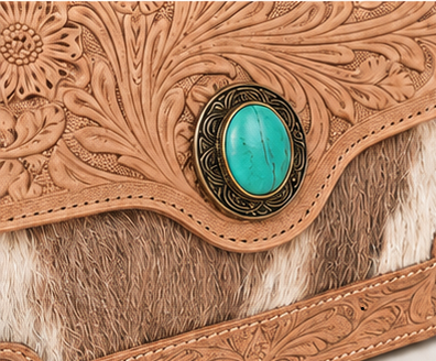 Wynonna Crossbody | Tooled Leather & Hair-on-Hide Western Purse