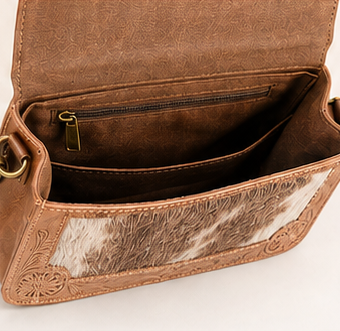 Wynonna Crossbody | Tooled Leather & Hair-on-Hide Western Purse