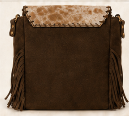 Reba Hide & Suede Crossbody Purse | Western Fringe Bag