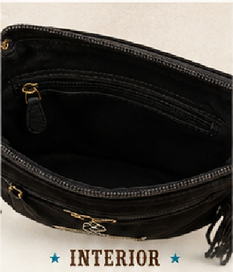 Boot Stitch Crossbody | Black Suede Western Fringe Purse