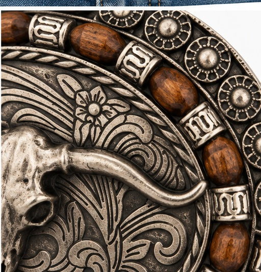 Turquoise Longhorn Western Belt Buckle | Branding Iron Western Wear