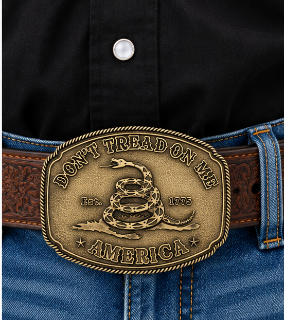 Don’t Tread on Me Western Belt Buckle | Branding Iron
