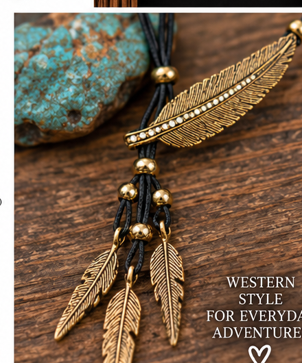 Feather Spirit Lariat Necklace | Western Jewelry
