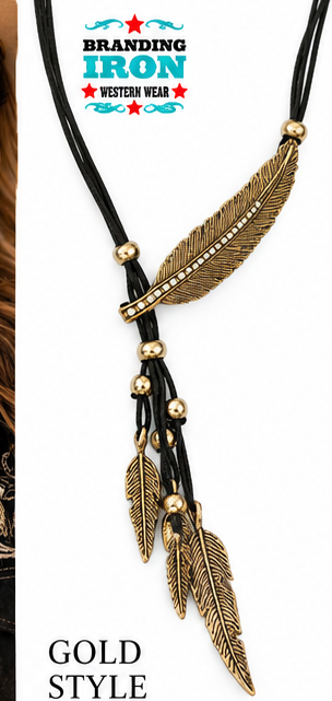 Feather Spirit Lariat Necklace | Western Jewelry