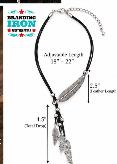 Feather Spirit Lariat Necklace | Western Jewelry