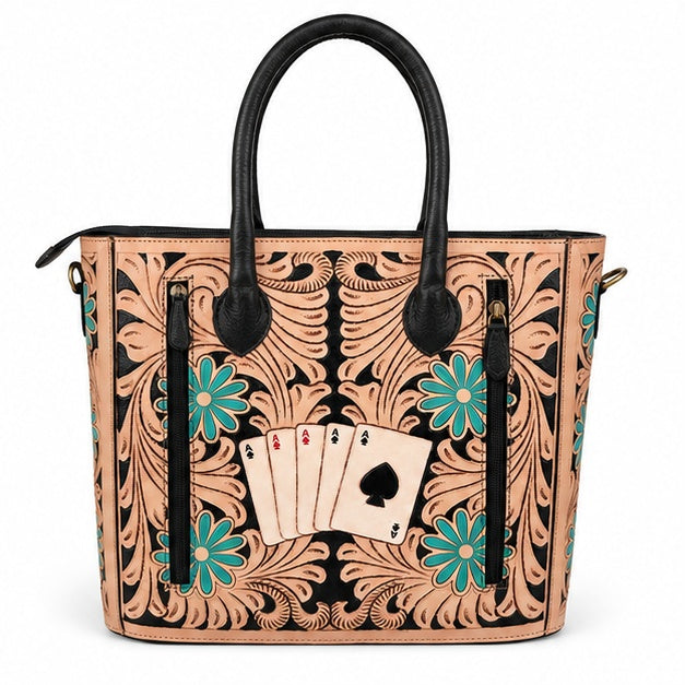 The High Roller- Concealed Carry Tooled Leather Western Tote