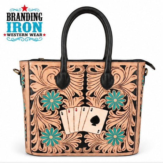 The High Roller- Concealed Carry Tooled Leather Western Tote
