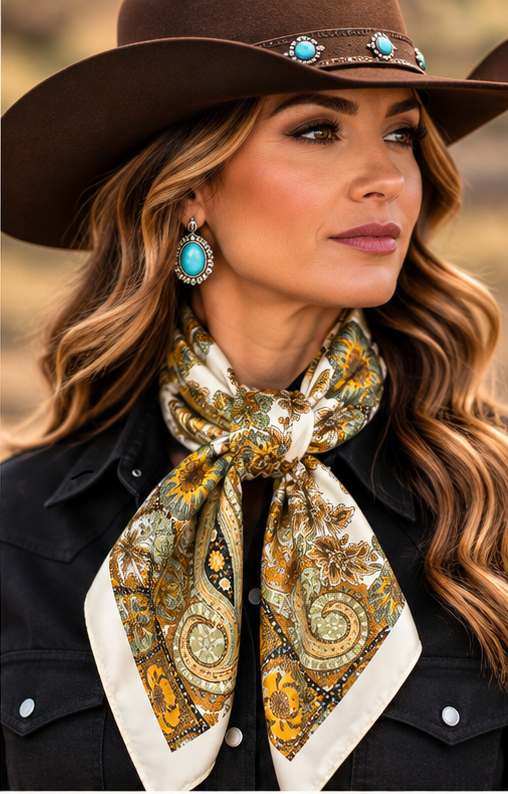 Sagebrush Bloom Western Wild Rag | Branding Iron Western Wear